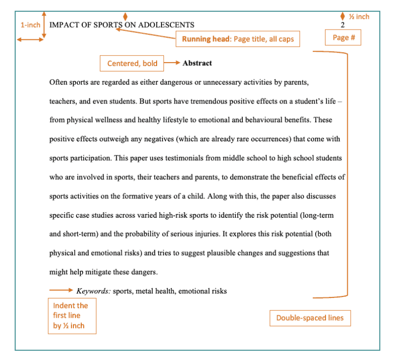 Writing an abstract in APA format Chegg Writing
