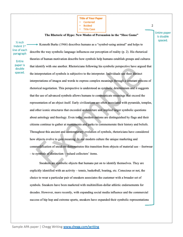 APA Sample Paper With Formatting Tips Chegg Writing