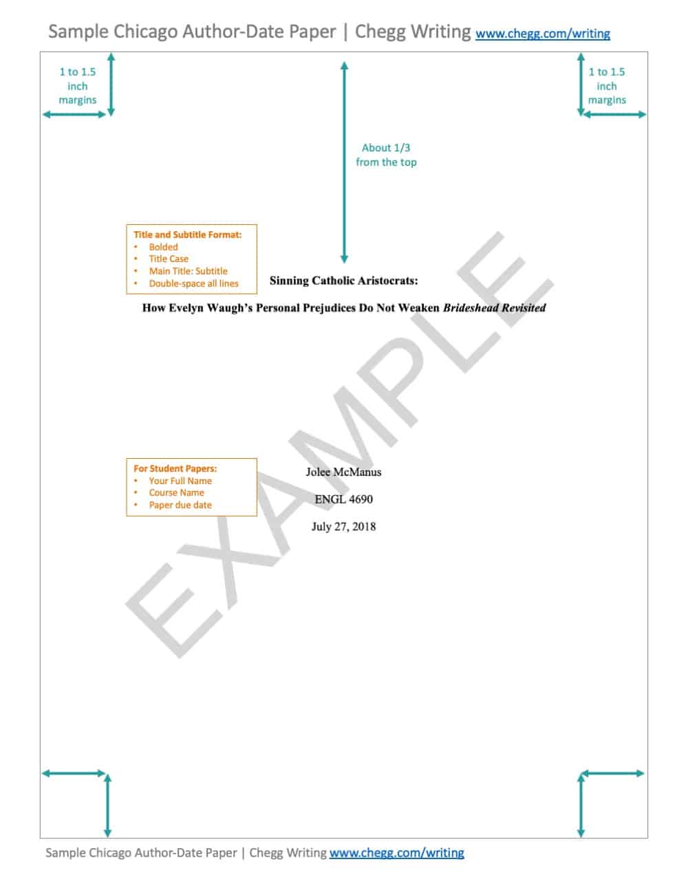 Chicago Style Sample Paper Chegg Writing