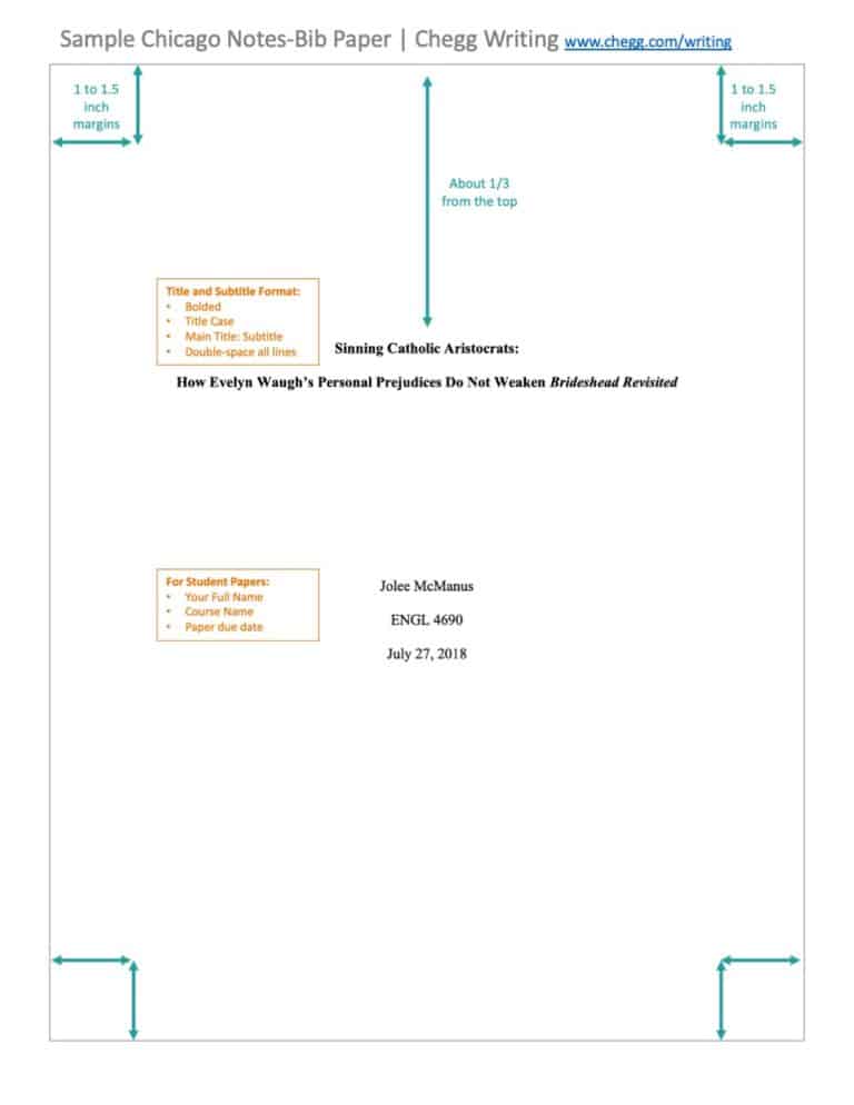 Chicago Style Sample Paper Chegg Writing