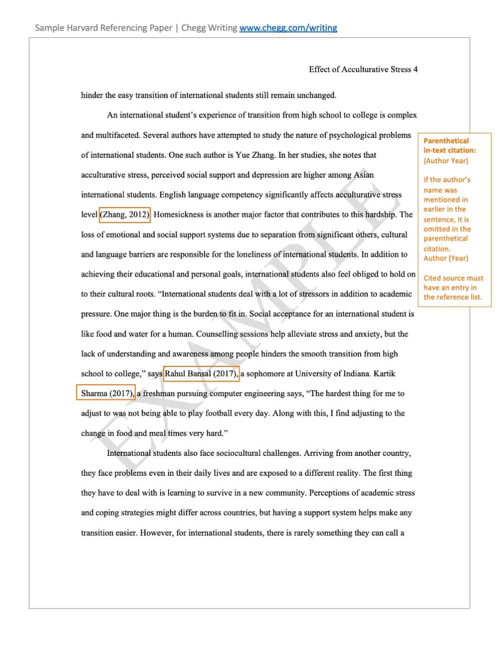 harvard citation essay example